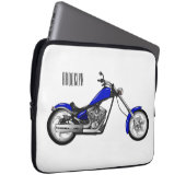 Chopper Motorrad Cartoon Abbildung Laptopschutzhülle (Vorne Rechts)