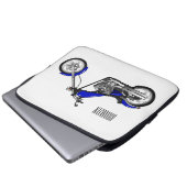 Chopper Motorrad Cartoon Abbildung Laptopschutzhülle (Vorne Knopf)