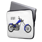 Chopper Motorrad Cartoon Abbildung Laptopschutzhülle (Vorderseite Links)
