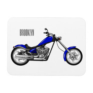 Chopper Motorrad Cartoon Abbildung Magnet