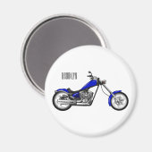 Chopper Motorrad Cartoon Abbildung Magnet (Vorderseite/Rückseite)