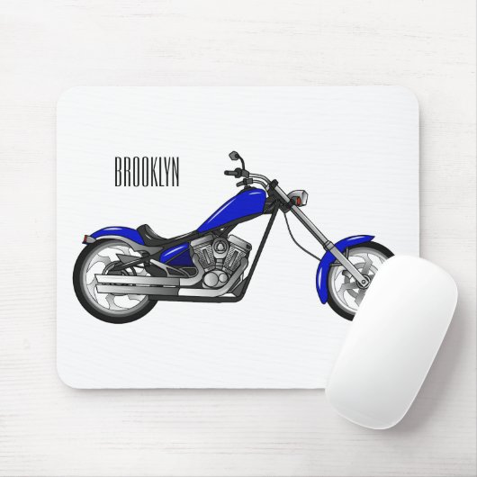 Chopper Motorrad Cartoon Abbildung Mousepad (Mit Mouse)