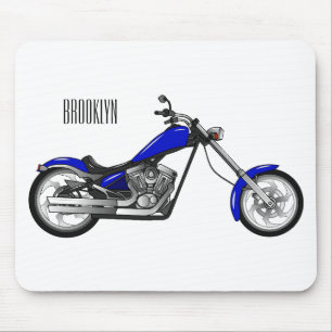 Chopper Motorrad Cartoon Abbildung Mousepad