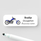 Chopper Motorrad Cartoon Abbildung Namensschild (Beispiel)