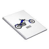 Chopper Motorrad Cartoon Abbildung Notizblock (Rechte Seite)