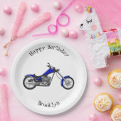 Chopper Motorrad Cartoon Abbildung Pappteller (Party)