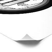 Chopper Motorrad Cartoon Abbildung Poster (Ecke)