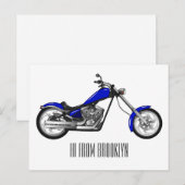 Chopper Motorrad Cartoon Abbildung Postkarte (Vorne/Hinten)