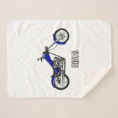 Chopper Motorrad Cartoon Abbildung Sherpadecke (Vorderseite (Horizontal))