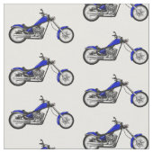 Chopper Motorrad Cartoon Abbildung Stoff (Nahaufnahme)