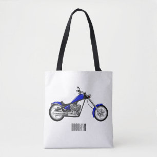 Chopper Motorrad Cartoon Abbildung Tasche