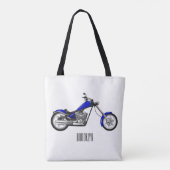 Chopper Motorrad Cartoon Abbildung Tasche (Rückseite)