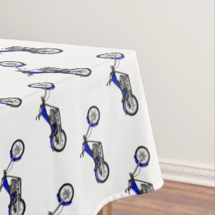 Chopper Motorrad Cartoon Abbildung Tischdecke
