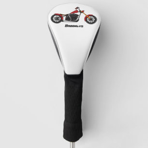 Chopper-Motorrad-Illustration Golf Headcover