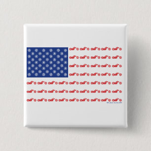 Chopper-Motorrad-Patriotismus-Flagge Button