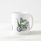 Chopper-Motorrad-Strichmännchen Kaffeetasse (VorderseiteRechts)