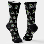 Chopper-Motorrad-Strichmännchen Socken (Gewinkelt)