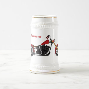 Chopper-Motorradillustration Bierglas