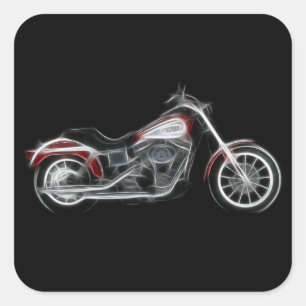 Chopper-Schweinheavyweight-Motorrad Quadratischer Aufkleber