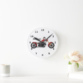 Chopper style motorcycle illustration runde wanduhr (Zuhause)