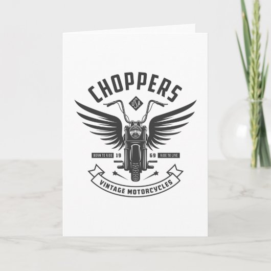 Choppers Oldtimer-Motorräder Dankeskarte (Vorderseite)