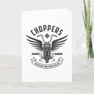 Choppers Oldtimer-Motorräder Dankeskarte