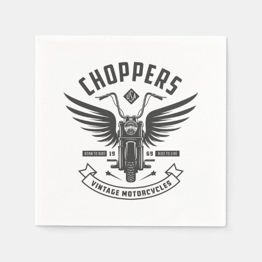 Choppers Oldtimer-Motorräder Serviette (Vorderseite)