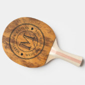 Chopping Block Wedding Monogram Heart Tischtennis Schläger (Seitenansicht)