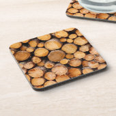 Choppter Untersetzer aus Brennholz (Linke Seite)