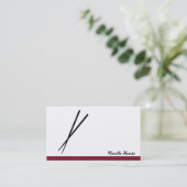 Chopstick (Variation rot) Visitenkarte (Stehend Vorderseite)