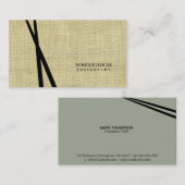Chopsticks Burlap Textur Visitenkarte (Vorne/Hinten)