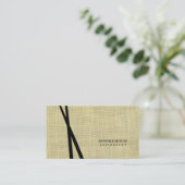 Chopsticks Burlap Textur Visitenkarte (Stehend Vorderseite)
