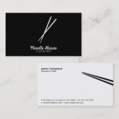 Chopsticks (schwarzer Hintergrund) Visitenkarte (Vorne/Hinten)