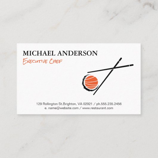 Chopsticks | Sushi Roll Visitenkarte (Rückseite)