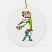 Chopstiere und Nudeln Keramik Ornament (Vorne)