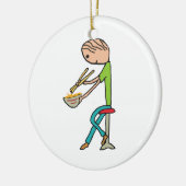 Chopstiere und Nudeln Keramik Ornament (Links)