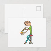 Chopstiere und Nudeln Postkarte (Vorne/Hinten)