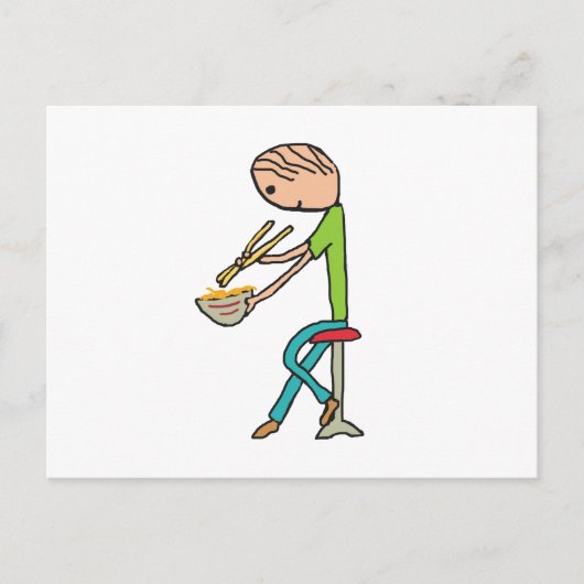 Chopstiere und Nudeln Postkarte (Vorderseite)