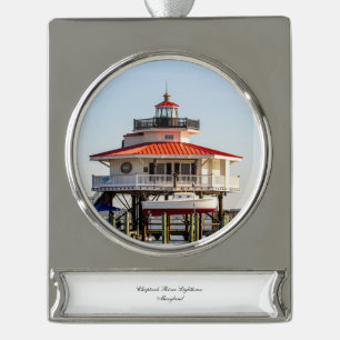 Choptank Fluss Lighthouse Banner-Ornament Silber
