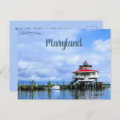 Choptank River Lighthouse Near Oxford Maryland Postkarte (Vorne/Hinten)