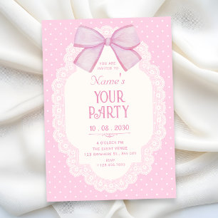 Choquette mit rosa Schleife Einladung
