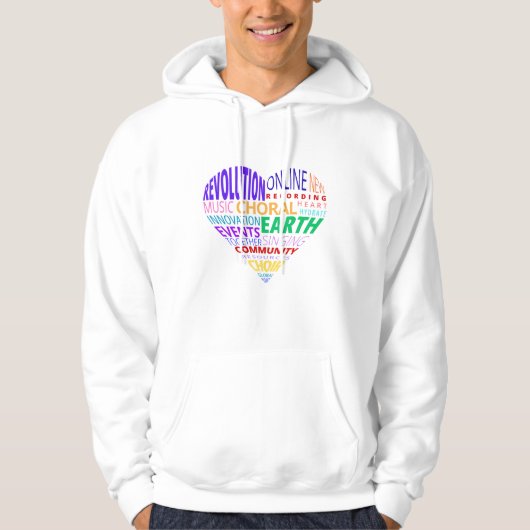 Chor der Erde Wortwolke Farbe Hoodie (Vorderseite)