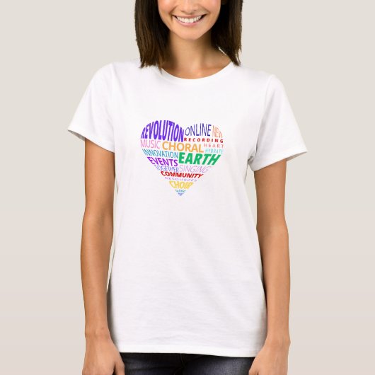 Chor der Erde Wortwolke Farbe T-Shirt (Vorderseite)