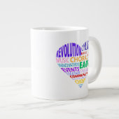 Chor der Erde Wortwolke Jumbo-Tasse (Vorderseite Rechts)