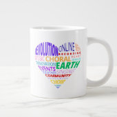 Chor der Erde Wortwolke Jumbo-Tasse (Rechts)