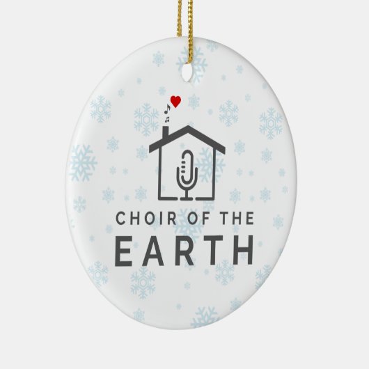 Chor des Earth Logos - Weihnachten im Winter - Keramik Ornament (Rechts)