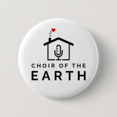 Chor des Earth Logos - weiß - Button (Vorderseite)