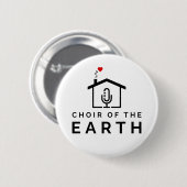 Chor des Earth Logos - weiß - Button (Vorne & Hinten)