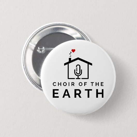 Chor des Earth Logos - weiß - Button (Vorne & Hinten)