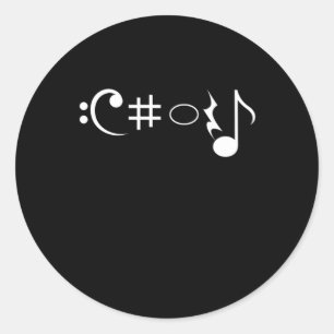 Chor Musiknotens Singer Gesang Musikergeschenk Runder Aufkleber